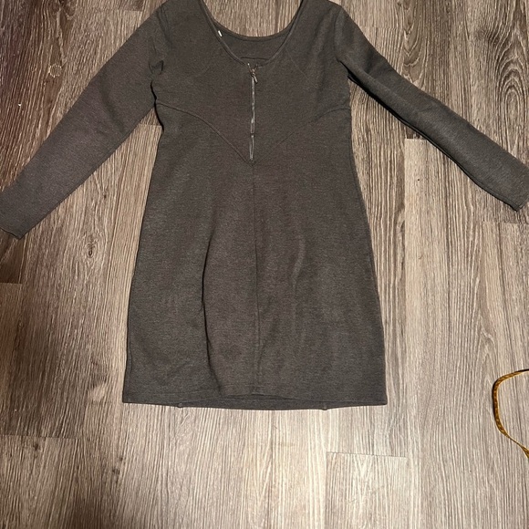 Athleta Gray Sheath Dress 3/4 Sleeve Crew Neck - Picture 7 of 10